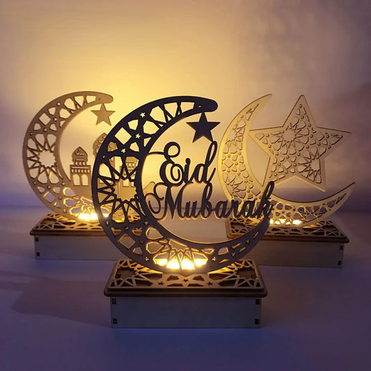 Wooden Ornament Light Ramadan Decoration